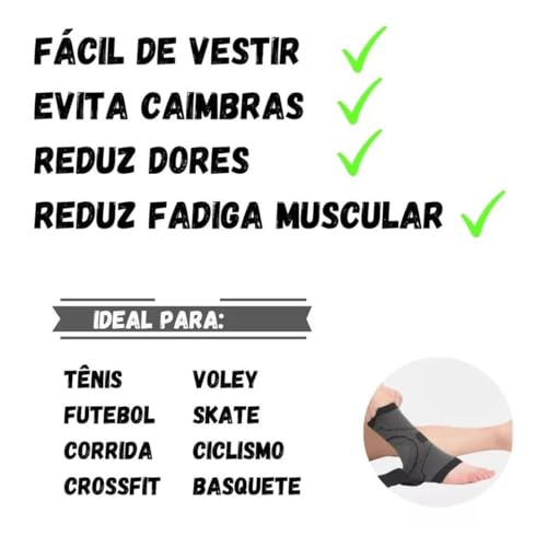 Tornozeleira Elástica Treino Futebol Corrida Volei Top
