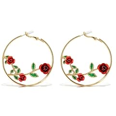 A3:red rose earrings