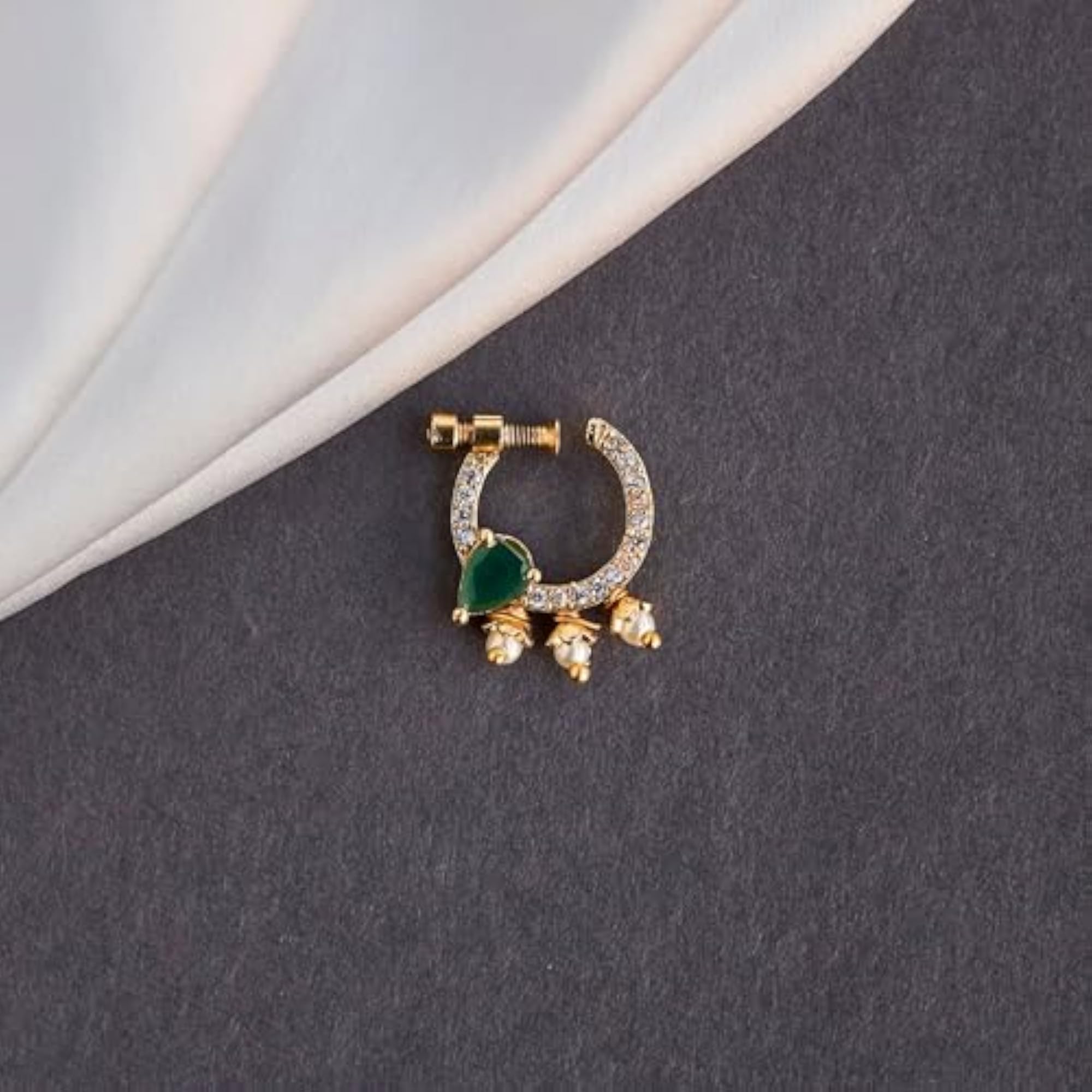 Imperial Gold Plated Screw Nose Pin, Classic Elegance