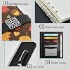 Autumn Leaves and Hearts Pattern PU Leather Notebook Binder A5 6 Ring Refillable Journal with Magnetic Buckle Closure Travel Planner Notebook Binder for Business Cards,Office,