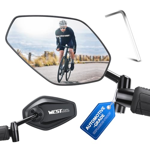West Biking Bike Mirror, 360° Adjustable HD Shatterproof Bicycle Mirror,