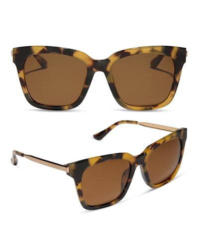 DIFF Bella Oversized Square Sunglasses for Women | Designer Tortoise