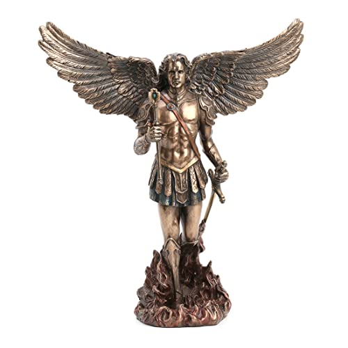 Estatua de San Miguel Arcángel 31 cm Bronce Resina miniatura 1
