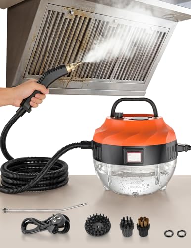 Steam Dragón, 1500 W, limpiador a vapor de mano, 15 s, calentamiento de vapor seco, 6 niveles, 3 bares, 105 °C, depósito de 1,3 L, 3 cepillos, cocina, baño, coche