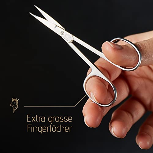 YUMAYA® Profi Nagelschere extra fein aus Edelstahl inkl. Etui & eBook | Für Linkshänder & Rechtshänder geeignet | Haut- & Fingernagelschere