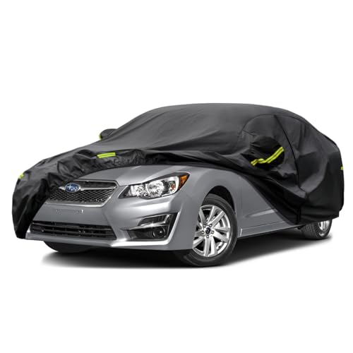 Image of Kaugung 7 Layers Car Cover Custom Fit Subaru Impreza Sedan from 2005 to 2025, Waterproof All Weather Resistant Outdoor Indoor Sun Rain Dust Snow Protection.(USA Warehouse,Within 3-7 Days) Black