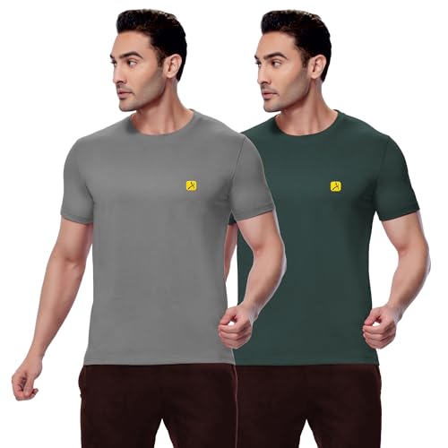 Image of AMUL COMFY Men's Cotton Plain Round Neck Half Sleeve Casual T-Shirts