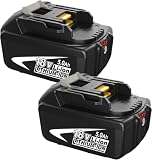 2 Packs 18V 5,0Ah Batería BL1850B para Batería 18V BL1860B BL1860 BL1850B BL1850 BL1840B BL1830B BL1845 196399-0 196673-6 LXT-400 con Indicador LED (Negro)