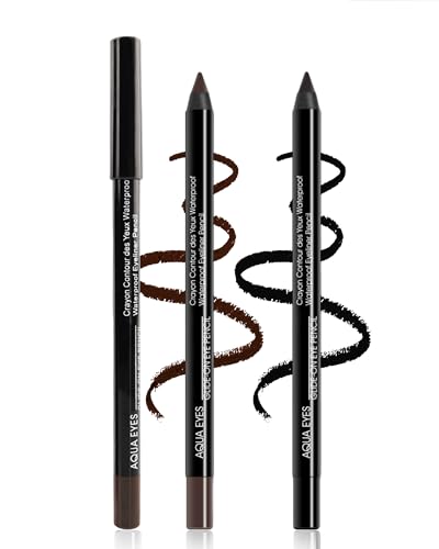 Set de 3 lápices de gel delineador marrón y negro