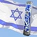 Tamara Baskin Art Glass Mezuzah, Easy Mount Indoor or Outdoor Weatherproof Metal Case Gift Box and Non-Kosher Scroll Included Hand Made in USA Guaranteed for Life (Marbled Blue White)