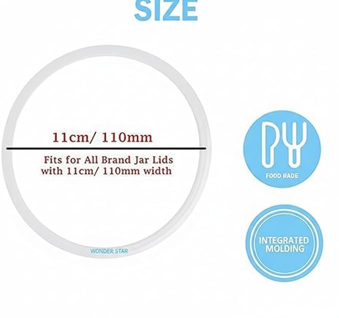 Image of WONDER STAR compatible preethi Silicone Gasket Set, Food-Grade Mixer Grinder Sealing Rings, Pack of 3 Sizes (8.5cm, 11cm, 12.8cm), Compatible with Preethi for Eco Twin, Eco Plus and Blue Leaf Mixers