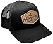 PeruCoUSA Machu Picchu Hat â€” Trucker Mesh Snapback Cap with Leather Patch â€” Adjustable â€” Gorras Peruanas (Black/Black)
