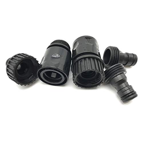 Plastic Garden Hose Connector Set Male And Female - Quick Release Connect Kit, Water Hose Thread Fitting Adapter Set, From Quick Connector To Standard 3/4'' Thread Connector (Black, 2 Sets / 10 Pc) #TOP3