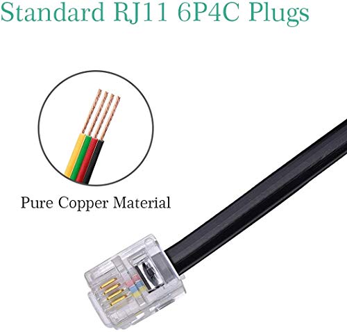 Câble extension téléphone Bifurcon RJ11 6P4C noir durable - 3