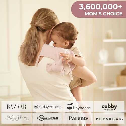 Image of Momcozy Loveys for Babies with Cotton - Soft Security Blanket for Boy or Girl for Self-Soothing On-The-Go-Portable & Anti-Drop Design - Newborn Gift，Must Have（Light Pink 14 inch）