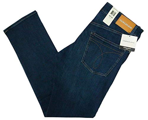 Calvin Klein Men's Straight Jeans, AUDE Blue, W32-L30