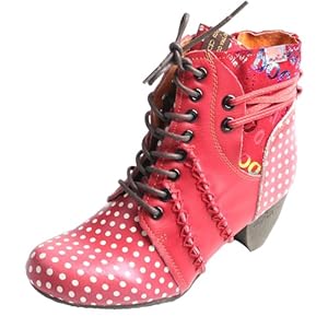 Bottines Femme à Lacets en Cuir avec Fermeture Éclair CHSHOER