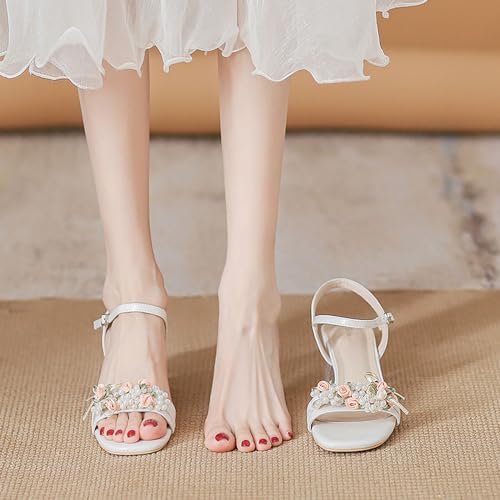 Women's Block Heels Square Open Toe Ankle Strap Sandals for Daily Dressy Wedding4
