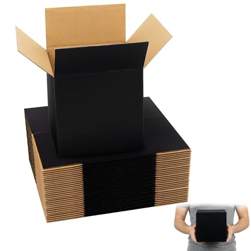 Cajas de envío negras de 6 x 6 x 6 pulgadas, paquete de 30 cajas de embalaje para pequeñas empresas, cartón corrugado resistente, perfectas para correo y envío