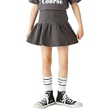 [ever closet] スカート キッズ インナーパンツ付き スカッツ 1分丈 無地 女の子 春 夏 通園 通学 120 チャコール