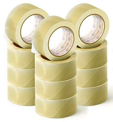 OFITURIA Cinta Adhesiva de Embalar Transparente para Embalaje de Cajas de Cartón de Envíos y Mudanzas. Precinto para Empaquetados Seguros y Resistentes (36 cms x 60 mts   Transparente, 12 Rollos)