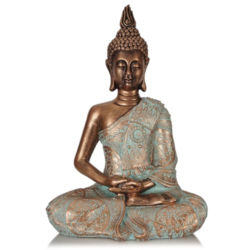 Pevfeciy Buddha Statue 31cm/0.95kg Resin Zen Buddha Figure Multicolor,a