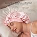 LitBear 100% Mulberry Silk Bonnet for Sleeping Women, 6A 22 Momme, Large Double-Layer Silk Hair Wrap with Tie Band, Non-Slip Turban, Includes Silk Scrunchie