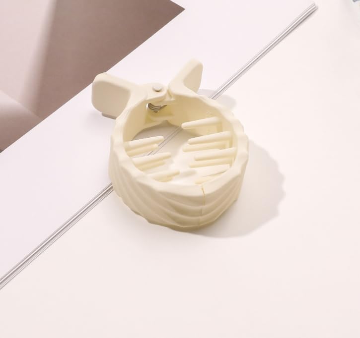 Miniatura 5 de 2 pinzas para el pelo de cola de caballo alta, con hebilla de cola de caballo mate, pinzas para el cabello redondas, dentadas pequeñas, mate,