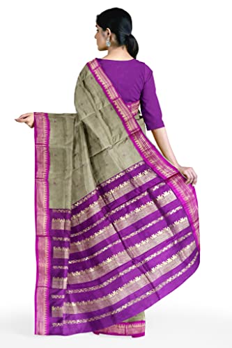 HerClozet purple gadwal silk saree in soft silk – image 7