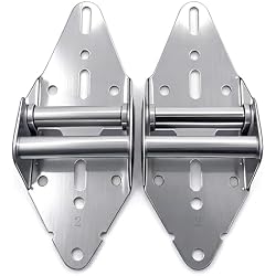 #2 Garage Door Hinges, 14 Gauge Galvanized Steel, Rust-Resistant Replacement Parts for Residential & Commercial Sectional Doors, 2-Pack