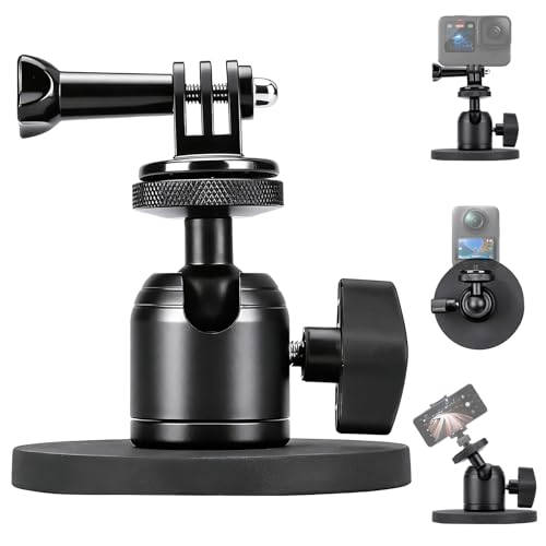 Image of Chelhead Magnetic Camera Mount with 360°Ball Head and Built-in 12 Magnets Action Camera Mount with 1/4'' Thread Compatible with Gopro Hero 13/12/11/10 Insta360 DJI AKASO Accessories