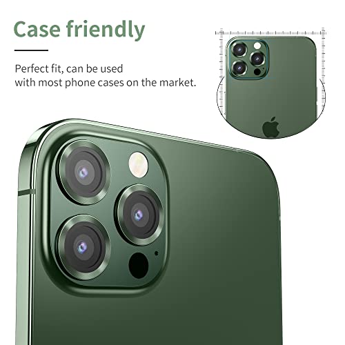 Image of Supershieldz CAM-Guard 3D Camera Lens Protector Ring for iPhone 12 Pro Max, Keep Original Design and Color, 9H Hardness, Easy Installation - Green Titanium