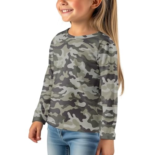 Boys' Long Sleeve Camo Print Tees Casual Round Neck Lightweight Soft Graphic Top Shirts 3-16T4