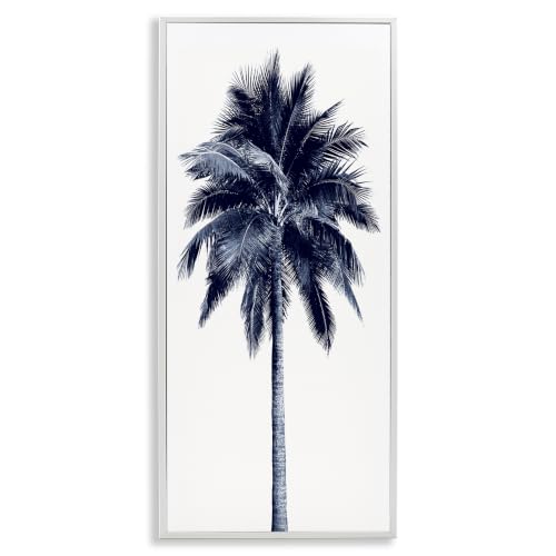 Stupell Industries Modern Palm Tree Plant Leaves Cropped Photography, Design by Devon Davis, Blue, 13 x 30