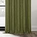 HPD Half Price Drapes - Faux Linen Curtains for Living Room (1 Panel) - 50W X 108L - Textured Room Darkening Curtains for Bedroom 108 Inches Long - Drapes for Home Decor, Tuscany Green
