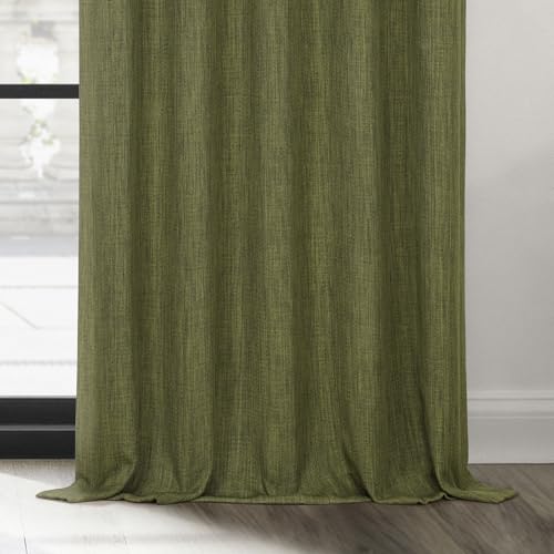 HPD Half Price Drapes Faux Linen Room Darkening Curtains for Bedroom 50 X 96, BOCH-LN18520-96 (1 Panel), Tuscany Green by HPD Half Price Drapes - Image 3