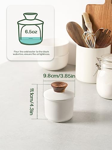 DOWAN Butterdose, frische Französische Butter mit Keramikschale und Wasserlinie - für Sie und Ihr Familienhaar - Vanille