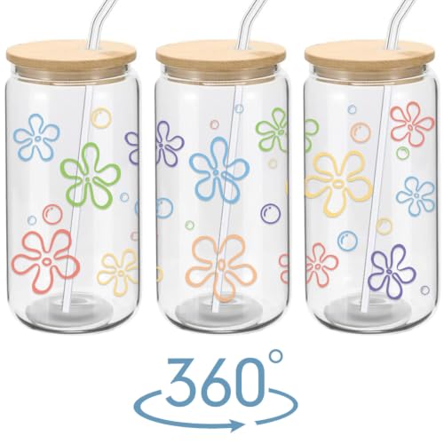 Mikopei Cute Glass Cups with Lids and Straws, Beach Gifts for Women Men by Mikopei - Used condition - Image 4