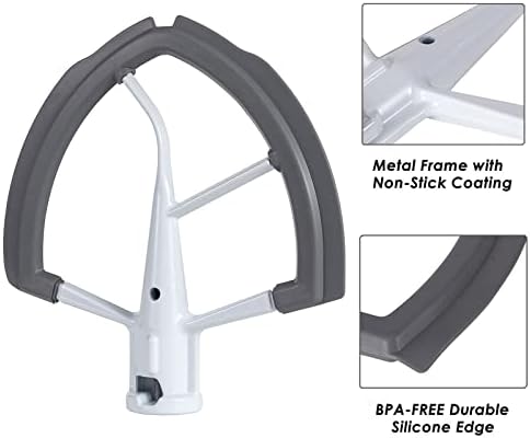 Flex Edge Beater for KitchenAid Mixer 5.5 Quart Bowl-Lift Stand Mixer, Beater with Silicone Edge, Perfect Professional 5-Plus Bowl-Lift Stand Mixer Attachment, Mixer Accessory - Thumbnail 5