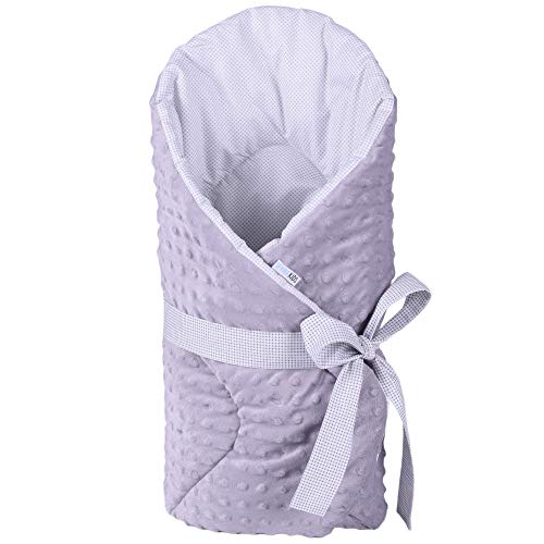 Sevira Kids - Gigoteuse d'emmaillotage - Hiver - Été - Bebe - Multi-Usage - 100% Coton - Labellisé Innovation Baby dOr- Nid d'ange - Cadeau Naissance - Minky Gris