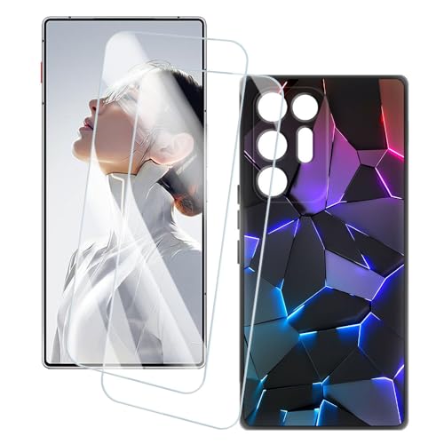 OAGELIM 2�Z�b�g �X�N���[���v���e�N�^�[ + �P�[�X ZTE Nubia Red Magic 11 Air Trace 5G (6.85 �C���`) �Ƃ̌݊������� �A�[�e�B�X�e�B�b�N�J�X�^���v�����g�J�o�[�Ƌ����K���X�t�B���� �X�N���b�`�h�~ (��