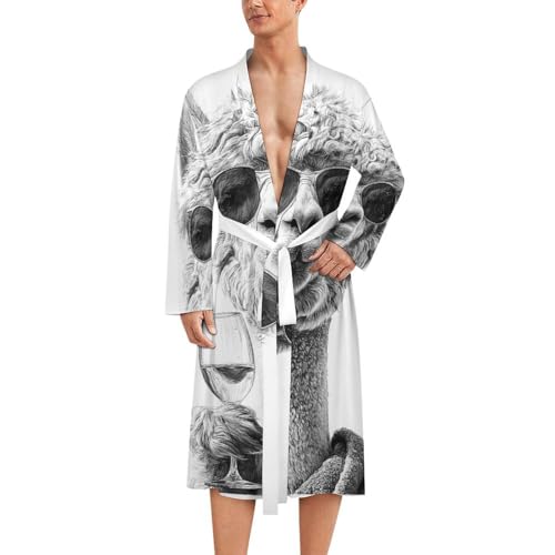 Bata de baño para hombre ideal para viajes y playa con diseño divertido de llama