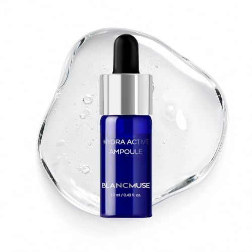 BLANCMUSE Hydra Active Ampoule Set (13 ml / 0.43 fl. oz × 4 pcs) – High-Concentration Marine Collagen, Triple Lifting & Firming, Hydration & Pore Care, Premium Korean Skincare