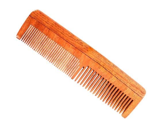 Khandhar Handmade Neem Wood Comb Anti-Dandruff Comb For Men And Women (Pack of 1)