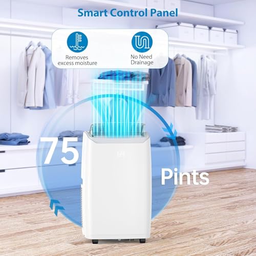 Image of PioneerWorks 14000 BTU Portable Air Conditioner, Cools Rooms up to 750 Sq.Ft, 3-in-1 Ultra-Quiet Cooling Unit with Remote Control, 24H Timer & Auto Swing for Bedroom, Living Room and Large Rooms
