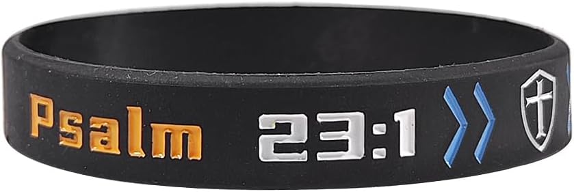 Mens Womens Bible Verse Rubber Bracelets Bulk,Soft Silicone Psalm 23:1 Wristbands 100 Pcs Faith Scripture Jesus Inspirational Bracelet Party Christian Gifts Supplies(100 Packs)