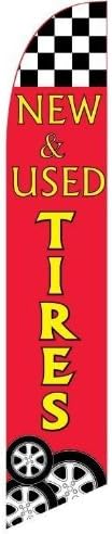 Windless Full Sleeve Swooper Flag NEUMÁTICOS NUEVOS Y USADOS Rojo Amarillo Neumático Pic