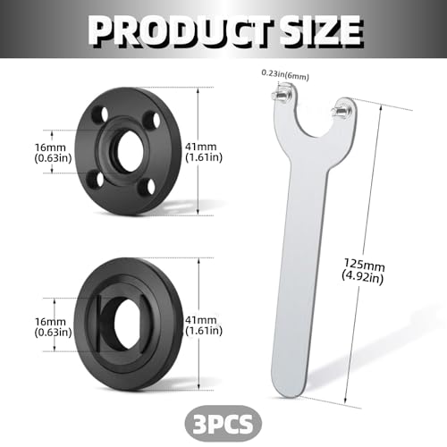 Llave de Ángulo de Brida, Llave con Amoladora Angular Brida, Tuerca de Sujeción de Amoladoras Angulares, Tuercas de Metal Bloqueo Compatible con Makita 193465-4 Bo-sch Ryobi 4.5"5" 5/8-11, 3 Piezas - imagen 2