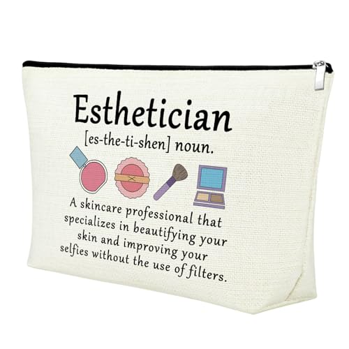 Mxrymvu Esthetician Gifts for Women Esthetician Definition Makeup Bag Beauty Magician Cosmetic Bag Birthday Christmas Graduation Present for Friends Travel Pouch