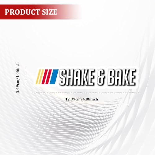 Image of Shake and Bake Sticker, Racing Stickers, 5 inch Waterproof Vinyl Funny Sticker, Universal Decorative Car Accessories Funny Bumper Decals Compatible with Car Laptop Wall Window